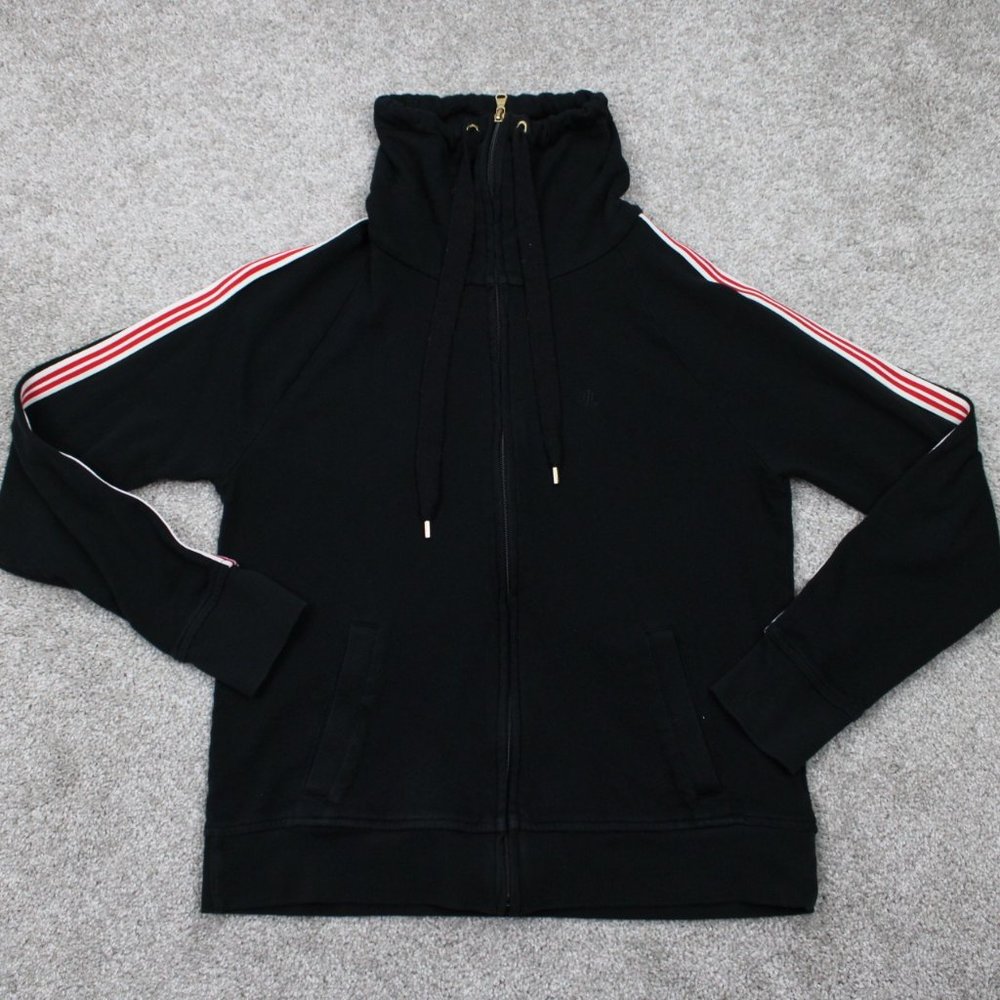 LAUREN Ralph Lauren Sweater Women Medium Black High Neck Full Zip L/S Sweatshirt